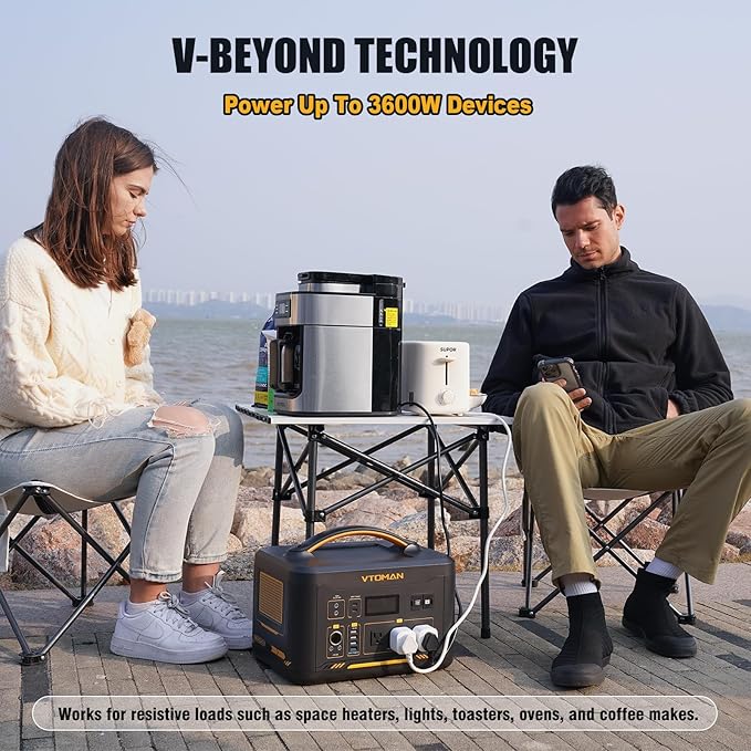 VTOMAN Jump 1800 Portable Power Station 1800W, 1548Wh LiFePO4 Solar Generator Constant-Power Battery Power Station, Dual PD 100W Type-C, Capacity Expandable to 3096Wh for Camping, Travel, Home Backup