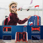 Nautica Kids Luggage - 18" Airline Approved Rolling Hardside Upright Carry-on Suitcase Set with Wheels (Nautica Peace | 5pc School Set)