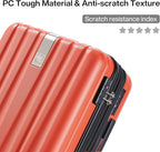 Hanke 14 Inch Underseat Carry On Luggage with Wheels Hard Shell Suitcases Lightweight Small Luggage for Weekender Mini Suitcase Carry On Bag Travel Luggage for Travel Rolling Suitcase.(Orange)