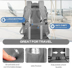 Travel Laptop Backpack for Men, 60L Extra Large TSA Approved Business Computer Bag, Water Resistant & Fits 18.4 Inch Laptop, Grey