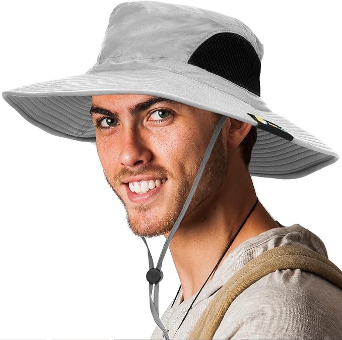 SUN CUBE Wide Brim Sun Hat Men Women, Fishing Hats Sun UV Protection, Mens Hiking Bucket Hat Safari Beach Boonie, UPF 50+