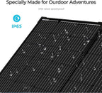 Renogy 100 Watt 12 Volt Portable Solar Panel with Waterproof 20A Charger Controller Foldable 100W Solar Suitcase with Adjustable Kickstand for Power Station, 100W Panel-20A Controller, Black