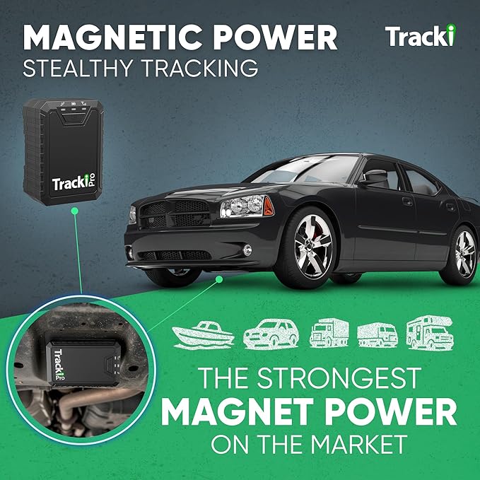 Tracki Pro GPS Tracker for Vehicles – Magnetic Waterproof 4G LTE Car Tracker, Long-Life Battery Up to 7 Months, Unlimited Distance, Smart Alerts, Hidden Tracking Device (Subscription Required)