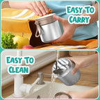 Thermo for Hot Food Kids - 15.2 Oz, Insulated Food Jar for Soup, Width Mouth Stainless Steel Insulated Lunch Container with Folding Spoon, Stainless Steel