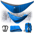Hammock Underquilt for Camping Hammock - Blue - Full Length Camping Quilt for Lightweight Soft Warm 3-4 Seasons 41-68°F, for Hiking Backpacking Traveling Beach (Hold Up to 500lbs)