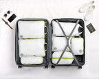 Large Compression Packing Cubes for Travel-Packing Cube Luggage Organizers 7 Piece Set for Checked Luggage-Ultralight, Expandable/Compression Bags by TRIPPED Travel Gear (White/Green)