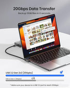 Silkland 20Gbps USB C Data Cable Right Angle, Short 1.6FT 90 Degree USB C 3.2 Gen 2x2 High Speed Data Transfer Cable, 5K/4K 60Hz Monitor Display, 240W PD, Type C Compatible for SSD, Hub, Dock,eGPU