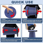 ALEVMOOM 2025 Upgraded 18.1" Collapsible Stool with Cushion & Carry Bag, 600lbs Max Weight Portable Telescoping Stool, More Sturdy Lightweight Retractable Seat Folding Chair for Camping & Outdoors