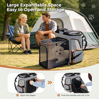 Lekereise Pet Carrier Backpack Expandable Cat Backpack for Small Dogs Cats, Dog Backpack Bag with Breathable Mesh and Inner Safety Leash, Striped