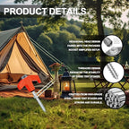 16 Pack Screw in Tent Stakes Heavy Duty,8 Inch Ground Anchors Screw in,Metal Stakes with Hex Head Driver,Camping Tent Accessories.(Orange)