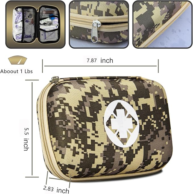 Car-Home Survival First-Aid Kit Emergency-Kit - Camouflage 273Piece Equipment Travel Supplies First Aid Set Home Essentials Camping Hiking YIDERBO
