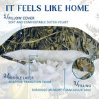 Camping Pillow Shredded Memory Foam Travel Pillows for Sleeping Compressible Lightweight Camp Pillow Washable Backpacking Pillow for Camping & Hiking Firm Supportive Small Pillow for Travel