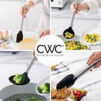 COOK WITH COLOR Silicone Cooking Utensils, Kitchen Utensil Set, Easy to Clean Silicone Kitchen Utensils, Cooking Utensils for Nonstick Cookware, Kitchen Gadgets Set, 10 Pieces, Black