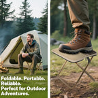 Portable Stool, Small Folding Stool for Adults, Ultralight Camping Stools for Hiking and Fishing (Khaki)