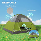 HAUSHOF 2/4-Person Family Dome Tent with Removable Rain-Fly, Easy Set Up Portable Camping Tent for Backpacking Hiking Backyard Outdoor, Green/Blue/2-person/4-person