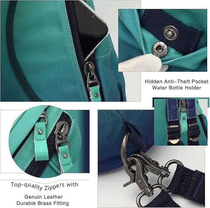 KL928 Canvas Sling Bag - Small Crossbody Backpack Shoulder Casual Daypack Rucksack for Men Women(Large Version)