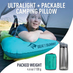 Sea to Summit Aeros Ultralight Inflatable Camping and Travel Pillow, Deluxe (22 x 14), Sea Foam