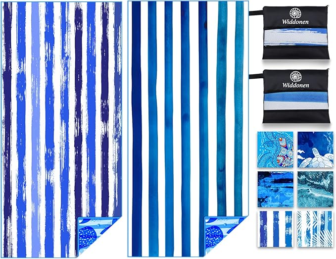 Lightweight Thin Microfiber Beach Towel Sand Free Quick Dry Absorbent Compact Soft Pool Swim Travel Towels Extra Large Oversized Beach Accessories Packable Essentials Stuff Gifts for Adult