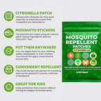 RiptGear Mosquito Patches - 78 Pack of Bug Stickers for Kids and Adults, Natural Citronella Patch Sticks to Any Surface - DEET Free Mosquito Stickers