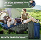 Sleeping Pad for Camping, Ultralight 4.7" Extra-Thick Inflatable Camping Mat with Pillow Built-in Foot Pump, Compact Lightweight Air Mattress for Backpacking Hiking Car travel Tent, Military Green