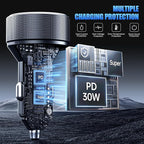 USB C Car Charger, 78W 4 Port Fast Charging Car Phone Charger Adapter with Voltage Monitor, Metal PD PPS Dual USB C Car USB Adapter for iPhone 17 16 15 Pro, iPad, Samsung Glaxy, Android