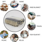 Wool Blanket | 100% Wool from New Zealand | Perfect as a Throw Blanket/Sofa Cover | Virgin Wool Blanket with Fringes in Stripes Designs (140 x 200 cm)