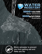 TACVASEN Men's Rain Jacket Lightweight Windbreaker with Hooded Water Resistant Outdoor Raincoat for Hiking Travel Camping