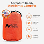 Sierra Madre Emergency Sleeping Bag – Ultralight, Waterproof Mylar Thermal Bivy Sack Tent for Hiking, Bug-Out Bags, Survival Kits