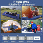 Elegear Self Inflating Sleeping Pad, Built-in Electric Pump 3.1" Ultra-Thick Memory Foam Camping Mattress with Pillow Foam Sleeping Pad for Camping R-Value 9.5 Foam Camping Pad for Car/Traveling