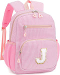 Mini Toddler Backpack for Girls 2-4, Cute Personalized Preschool Kindergarten Backpack for Kids Birthday Gifts (Pink J)