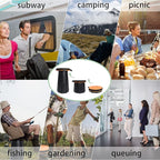 Deer's Life Square Portable Folding Stool, Upgrade Full Color Collapsible Stools for Adults Heavy Duty 485lbs Yet Small Lightweight Telescoping Retractable Camping Stool