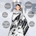 SearQing Emergency Mylar Thermal Blankets Space Blanket(50 Pack)-Camping Blanket Designed for Outdoors, Hiking, Survival, Marathons, Retain Body Heat(Silver Color)