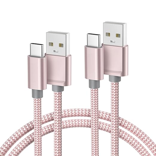 Basesailor for iPhone 17 16 Pro Max Charger Cord,USB to USB C Cable,Type C Charging Power Cord for Apple 17e 15 iPad 10 Air 4 5,Samsung Galaxy S26 S25 S24 S23,Pink,2Pack 3.3FT(1M)