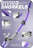 CAPAS Snorkel Mask Fins Set, Travel Size Snorkeling Gear for Adults with Adjustable Fins, Diving Mask and Dry Top Snorkel, Come with a Carrying Bag