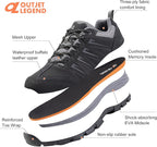 OL OUTJET LEGEND Men's Waterproof Hiking Shoes Leather Comfortable Lightweight Anti-Slip Outdoor Walking Work Sneakers