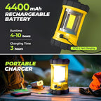 Camping Lantern 3000LM, LED Lanterns for Power Outages with 4400mAh Phone Charger, Impact-Resistant Rechargeable Lantern, 5 Light Modes Waterproof Lantern for Hurricane Emergency(Orange)