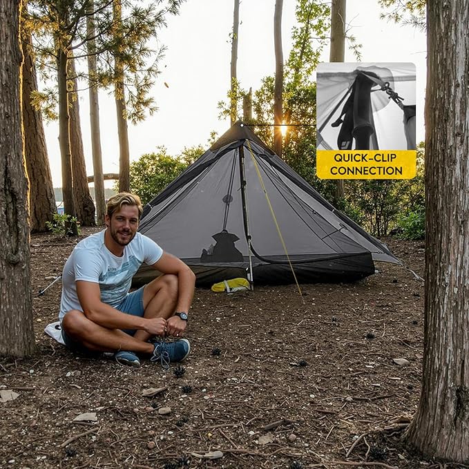 LANSHAN Ultralight Tent 3-Season Backpacking Tent for 1-Person or 2-Person Camping, Trekking, Kayaking, Climbing, Hiking