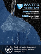 TACVASEN Men's Rain Jacket Lightweight Windbreaker with Hooded Water Resistant Outdoor Raincoat for Hiking Travel Camping