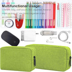 CAAORDKSO Electronics Organizer Case, Cable Organizer Bag Waterproof Electronic Accessories Case Travel Electronic Carrying Bag for Cable, Cord, Charger, Phone, Power Bank, Earphone (Big-Green)
