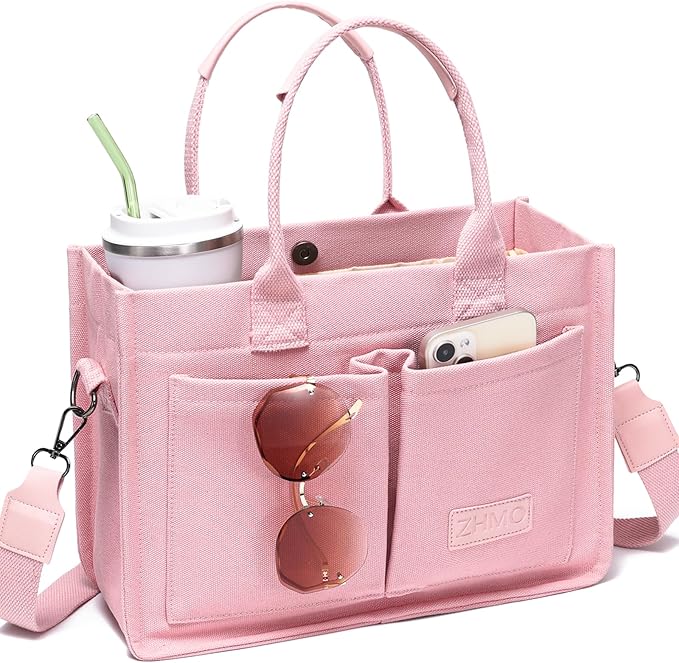 ZHMO Canvas Tote Bag for Women,Women's Bags Crossbody Bags Work Laptop Tote Bag Large Handbags Purse for Travel Nurse Teacher