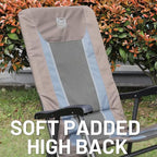 TIMBER RIDGE Foldable Padded Rocking Chair Set of 2 for Outdoor, High Back and Heavy Duty, Portable for Camping, Patio, Lawn, Garden, Yard or Balcony, Supports 300lbs, Brown