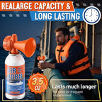 1 Pack Large Air Horn for Safety 3.5oz, 122dB Very Loud Marine Air Horn for Boat, Coast Guard Approved, Great for Boat & Marine Safety, Sporting Events, Travels, Hiking (Orange)