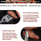 ROMANTICIST 20pcs Heavy Duty BBQ Grill Tool Set in Case - The Very Best Grill Gift for Father's Day and Christmas - Professional BBQ Accessories Set for Outdoor Cooking Camping Grilling Smoking