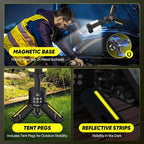 Portable Camping Lights with Stand, 5000LM Rechargeable LED Flashlight, 9 Color Modes, Collapsible Camping Lantern Tent Light with Magnetic Base for Power Outages, Camping & Emergency(Black)