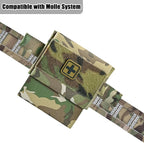 2-in-1 Micro Med Kit Med Pouch Tactical Mini First Aid Pouch Empty Small IFAK Pouch Compact Med Pouch EDC Bag with Tourniquet Holder |MOLLE Belt IFAK Micro Trauma Kit Pouch