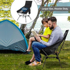 Upgraded Camping Chair, Oversized High Back Low Beach Chair, Lightweight Folding Backpacking Portable Compact Picnic Chair, Black