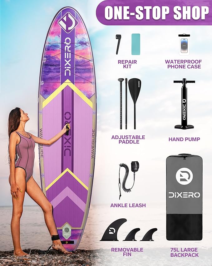 Inflatable Stand Up Paddle Board with SUP Accessories, Anti-Slip EVA Deck, 11'*33" Inflatable Paddle Boards for Adults & Youth of All Skill Levels