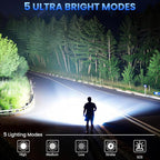 Rechargeable LED Flashlights High Lumens, 99,000 Lumens Super Bright Flashlight, Adjustable Handheld Flashlight with 5 Modes, Brightest Waterproof Flash Light for Home Camping(2 Packs)