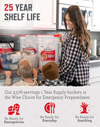 ReadyWise 1 Year Emergency Food Supply - 3,576 Servings, 24 Buckets, Freeze Dried Protein Meals, Disaster Survival Food Storage, Ready to Eat, Camping Essentials, up to 25 Year Shelf Life