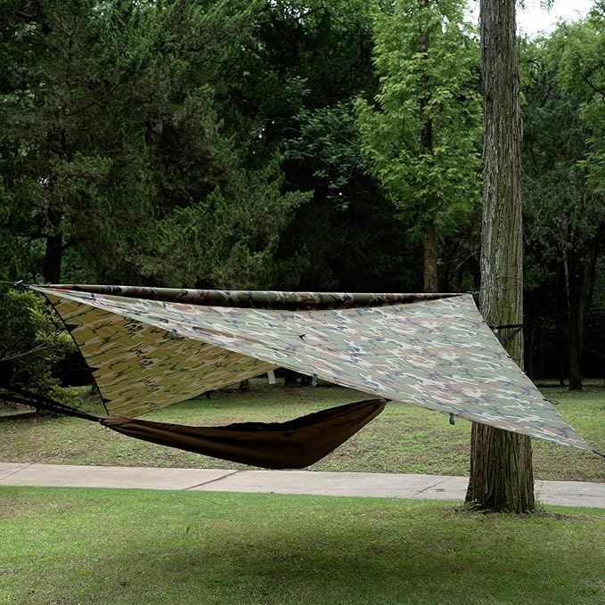 FREE SOLDIER Camping Tarp Waterproof Portable Multifunctional Outdoor Camping Traveling Awning Backpacking Shelter Rain Tarp (Camo 10×10.5ft)
